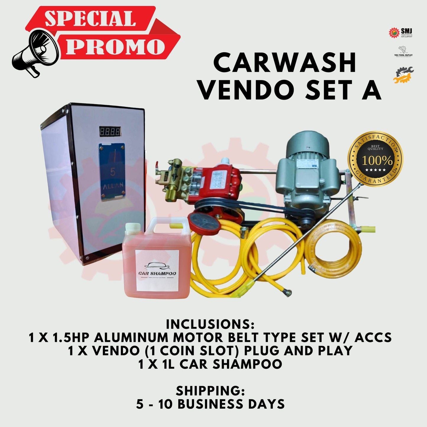 Carwash Vendo Set Belt Type Portable