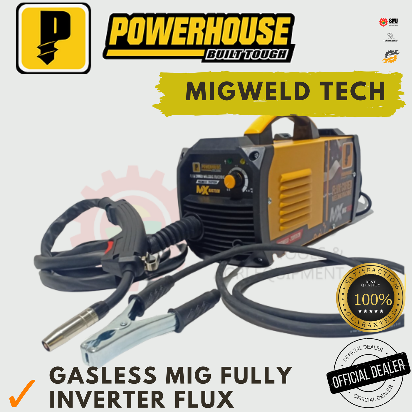 POWERHOUSE MIGWELD TECH Gasless MIG Fully Inverter Flux Welding Machine 200 - 300TECH