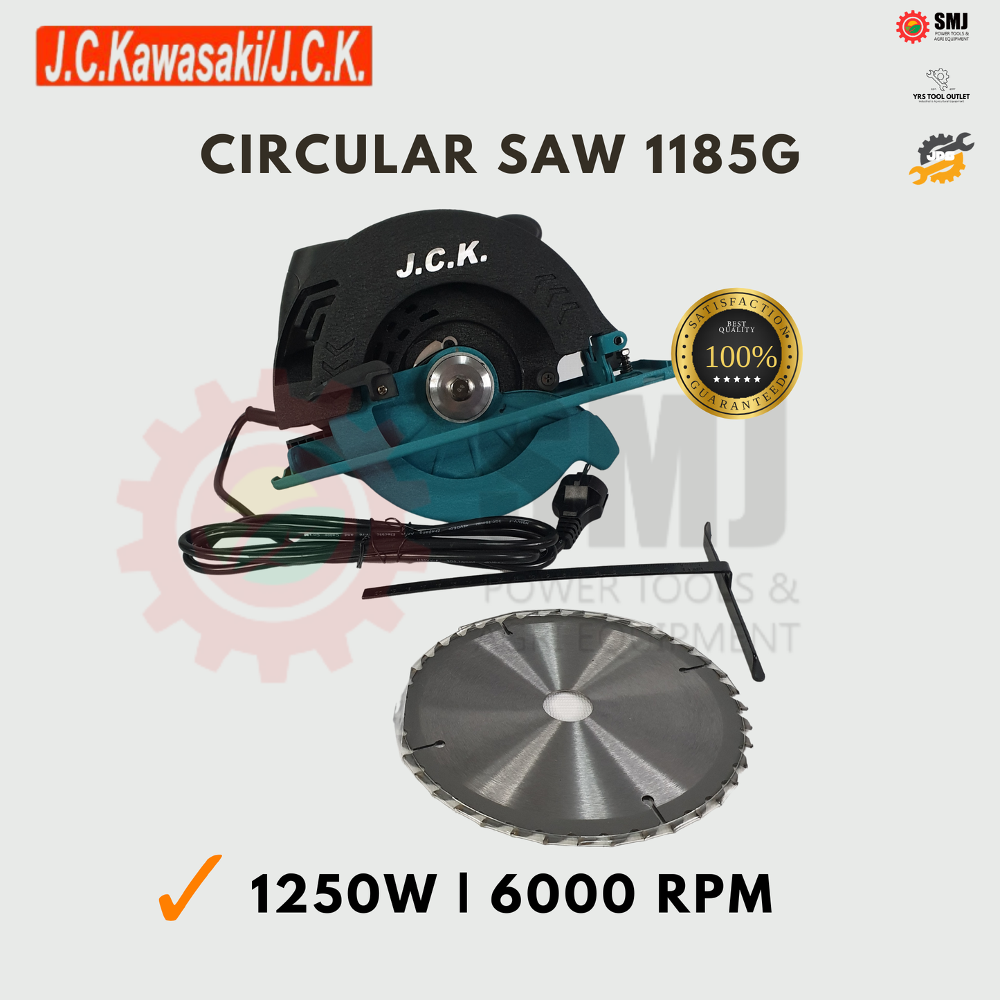 JC Kawasaki Circular Saw 7-1/4" 1185G