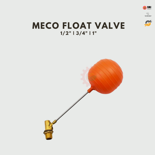 MECO Brass Float Valve With PVC Ball ½", ¾", 1" Heavy Duty