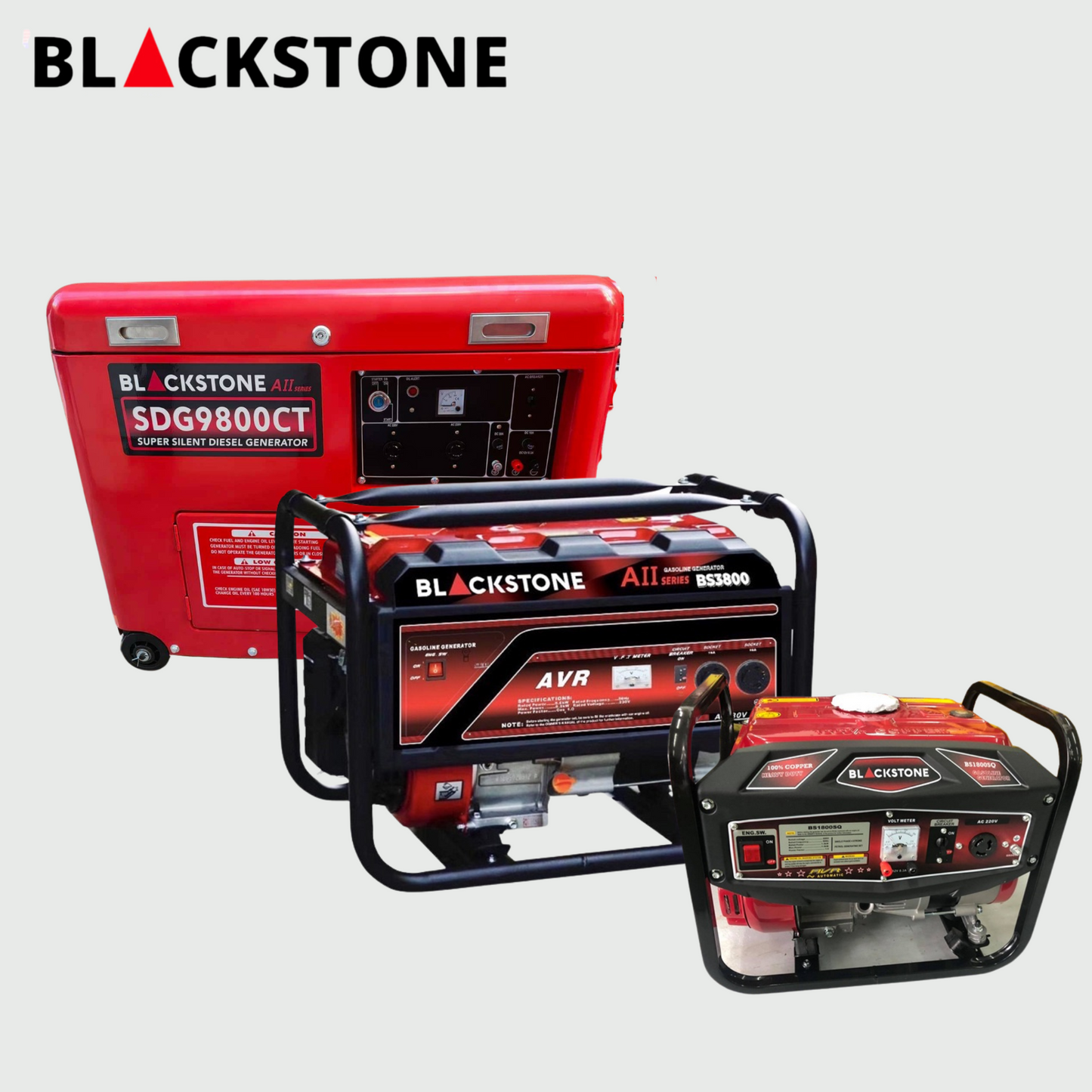 BLACKSTONE Gasoline Generator 4 Stroke BS3800 (Manual or Recoil Start)