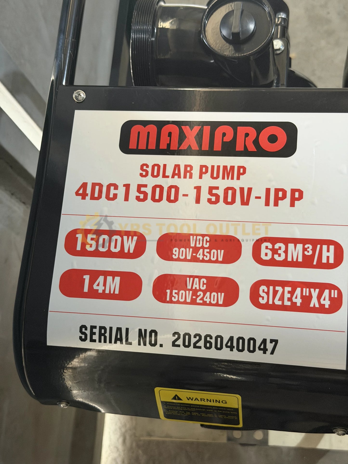 MAXIPRO Solar Centrifugal Pump 2HP 4x4" 150V w/o panel
