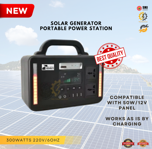 SOLAR GENERATOR PORTABLE POWER STATION 300W 220/60HZ