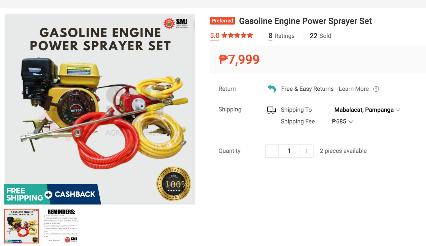 Gasoline Engine Power Sprayer Set