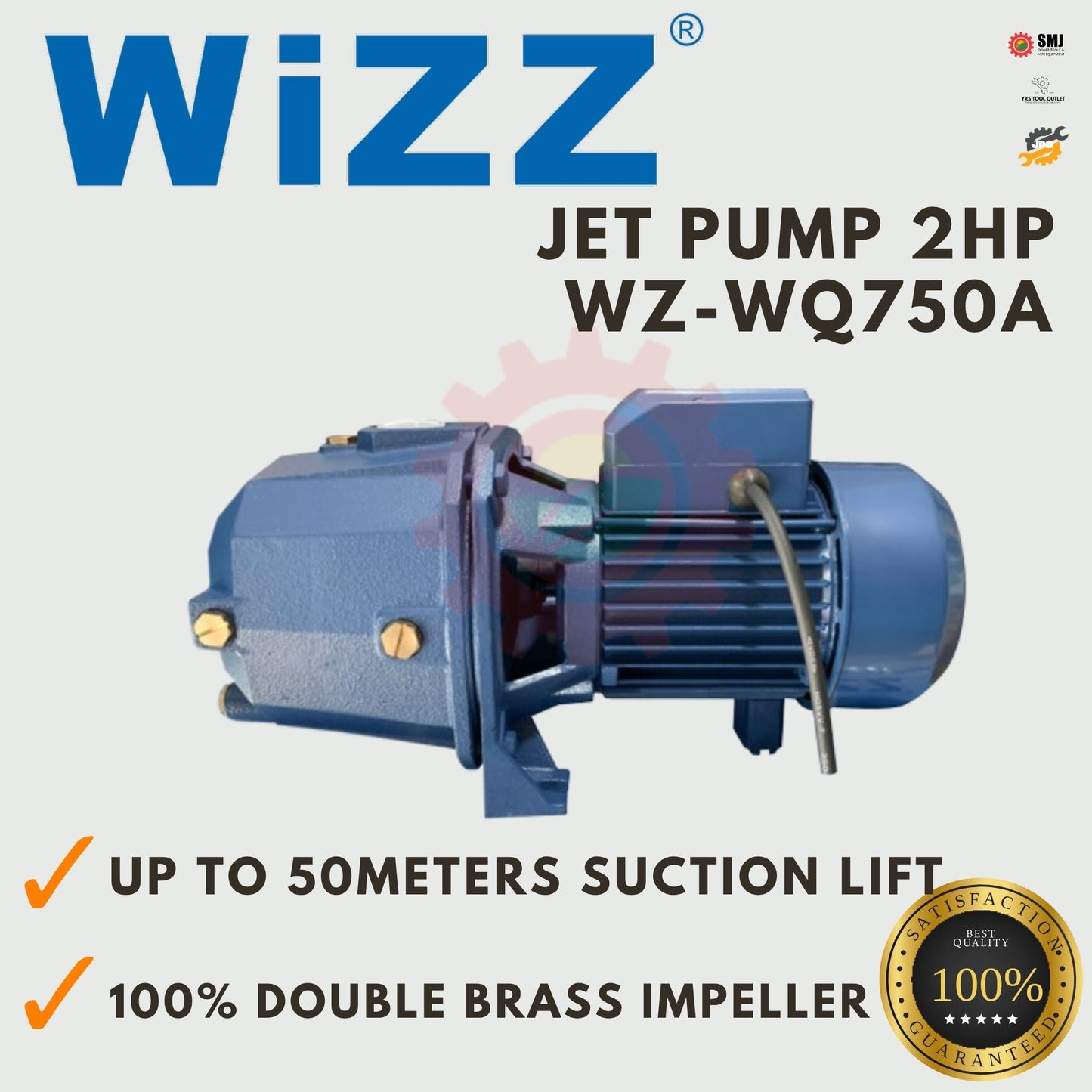 Wizz Jet Water Pump 1/2HP 1HP 1.5HP Shallow Self Priming 2HP Convertible