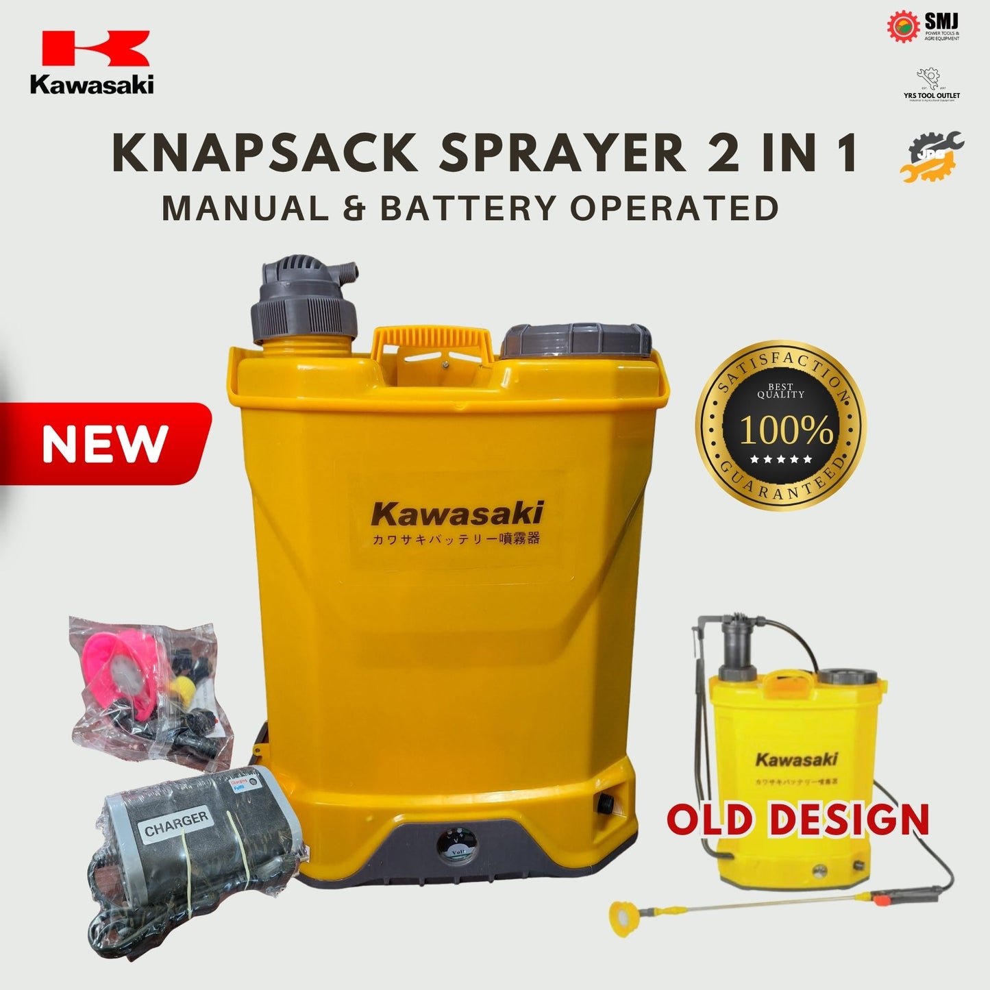 BP-Kawasaki Knapsack Sprayer 2 in 1 Double Pump HEAVY DUTY