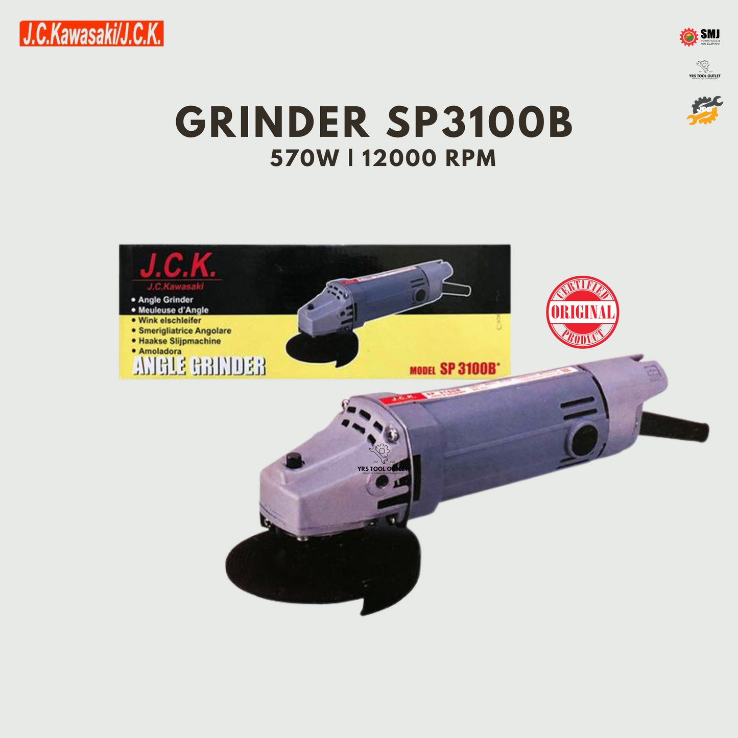 J.C. Kawasaki Angle Grinder SP3100B